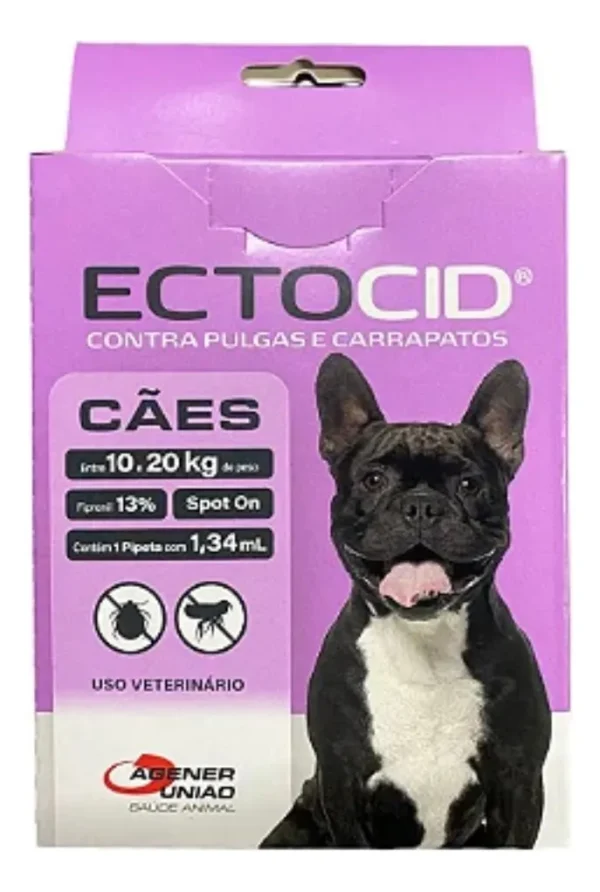 ANTIPULGAS E CARRAPATOS ECTOCID 10 A 20 KG (1,34 ML)