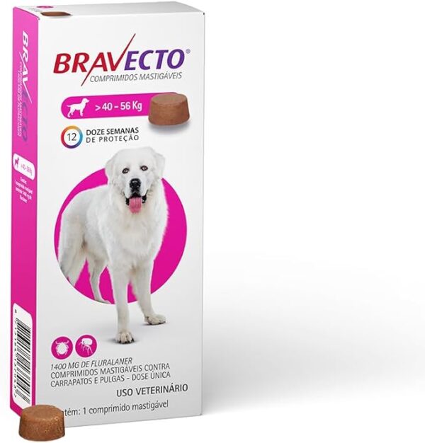Antipulga e Carrapato Bravecto Cães 40 A 56kg