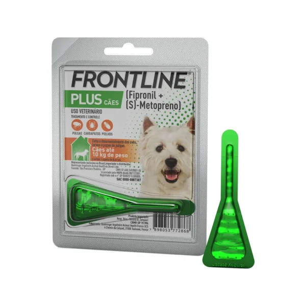 Antipulga e Carrapato Frontline Plus - Cães 1,00 a 10,0 KG - 0,67 ml ( 01 Pipeta)
