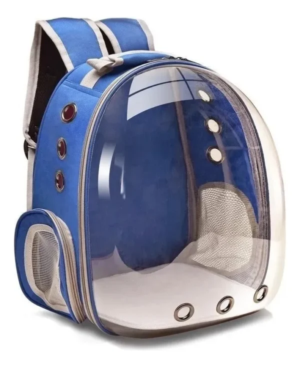 MOCHILA ESPACIAL TRANSPARENTE COR:Azul