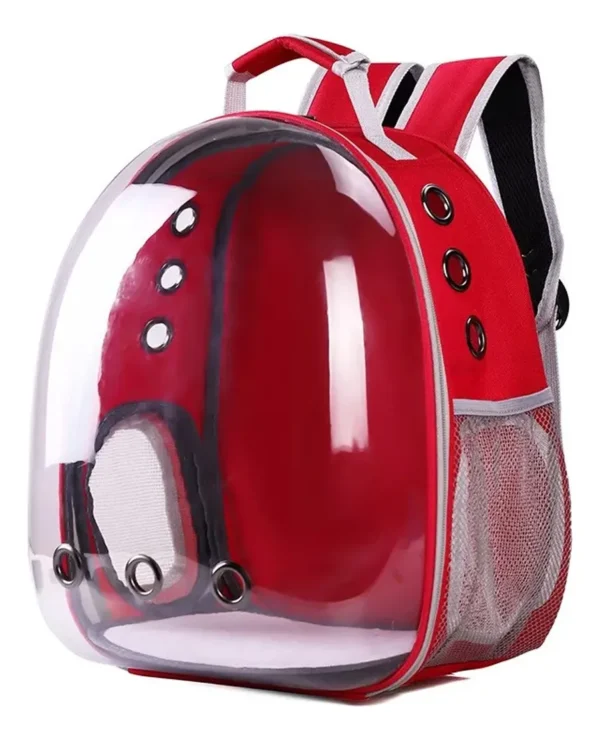 MOCHILA ESPACIAL TRANSPARENTE COR:Vermelho