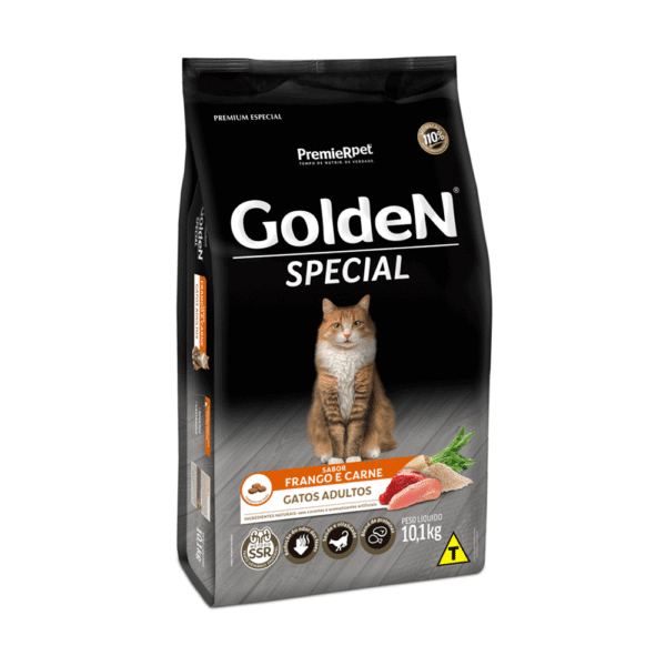 Ração Golden Special Gatos Adultos Frango e Carne 10,1 kg
