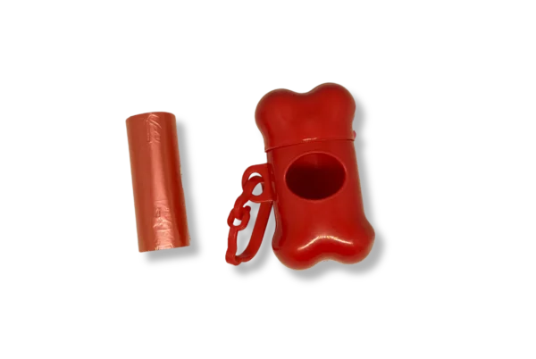 Cata Caca/Porta Saquinho Lamiza para Cachorro Pet com 1 rolo de saquinhos COR:VERMELHO