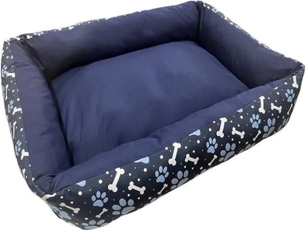 CAMA PET P - Pata/Osso/Azul