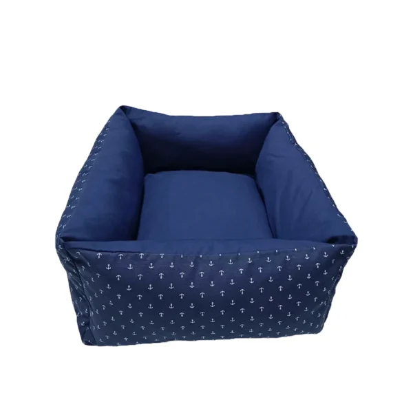 Cama Pet Bolinha e Ancoras P - Ancora/Azul Escuro