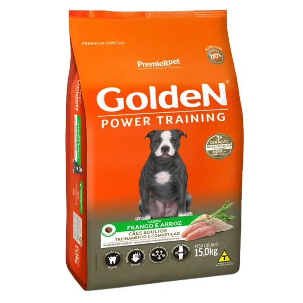 Ração Golden Power Training Cães Adulto Frango/arroz 15kg