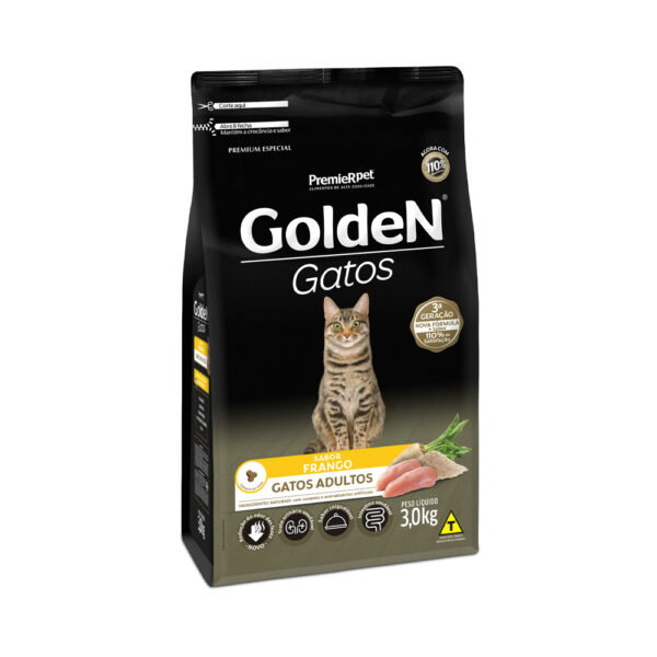 GOLDEN GATOS ADULTOS FRANGO 3,O KG