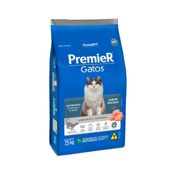 PREMIER GATOS CASTRADOS 6 MESES A 6 ANOS FRANGO 7,5KG
