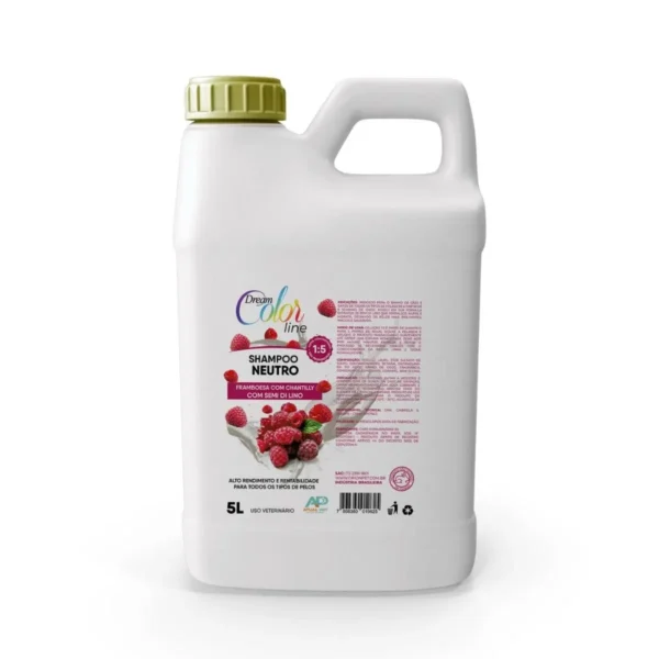 Shampoo Framboesa com Chantilly Com semi di lino - 5 LITROS (Atual Pet)