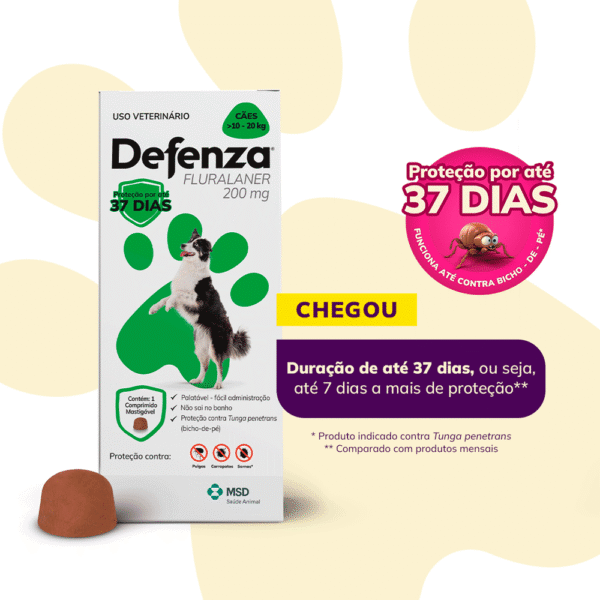 Defenza Antipulgas e Carrapatos para Cães de 10 a 20kg 1 comprimido - Imagem 2