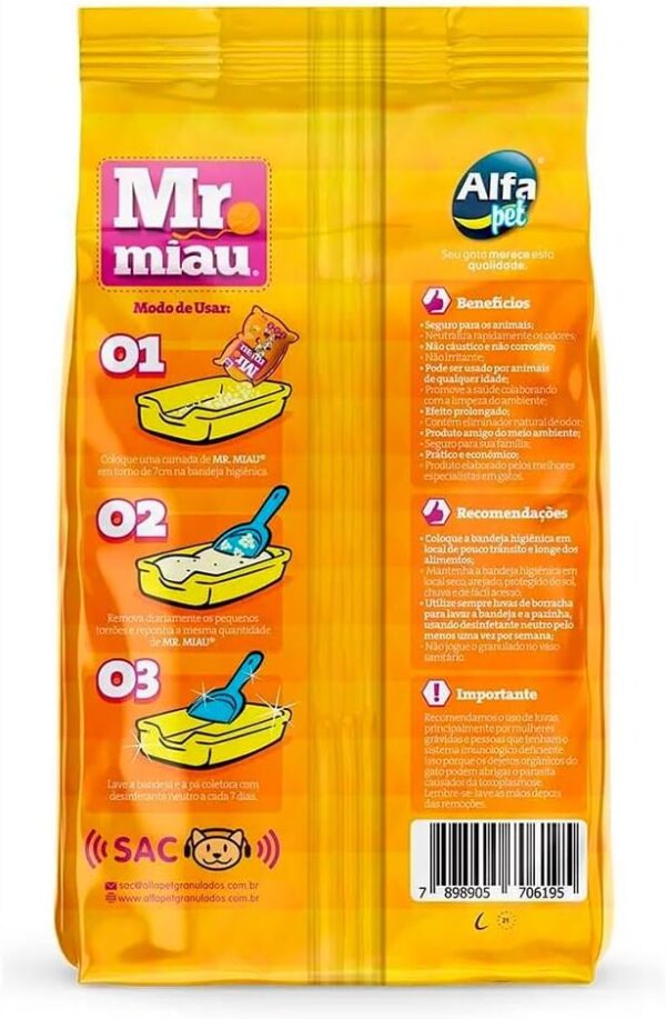 AREIA SANITARIA MR MIAU 4KG - Imagem 2