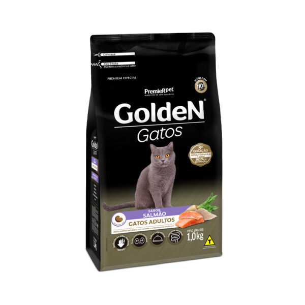 GOLDEN GATOS ADULTOS SALMAO 1,0 KG
