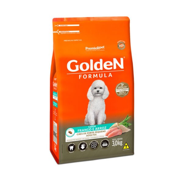 Ração Golden Formula Adulto Frango e Arroz Mini Bits 3kg