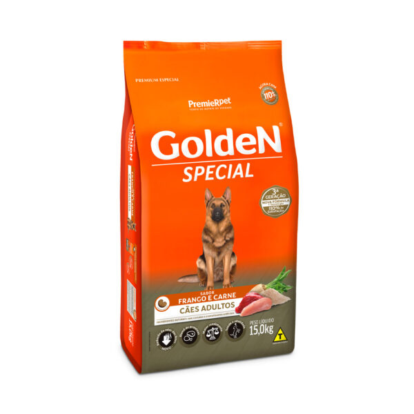Ração Golden Special para Cães Adultos Sabor Frango e Carne - 15 kg