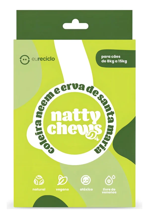Coleira Natty Chews Neem e Erva de Santa Maria para Caes - M