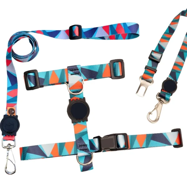 Kit Peitoral + Guia + Cinto de segurança Para Cães Tamanho:G